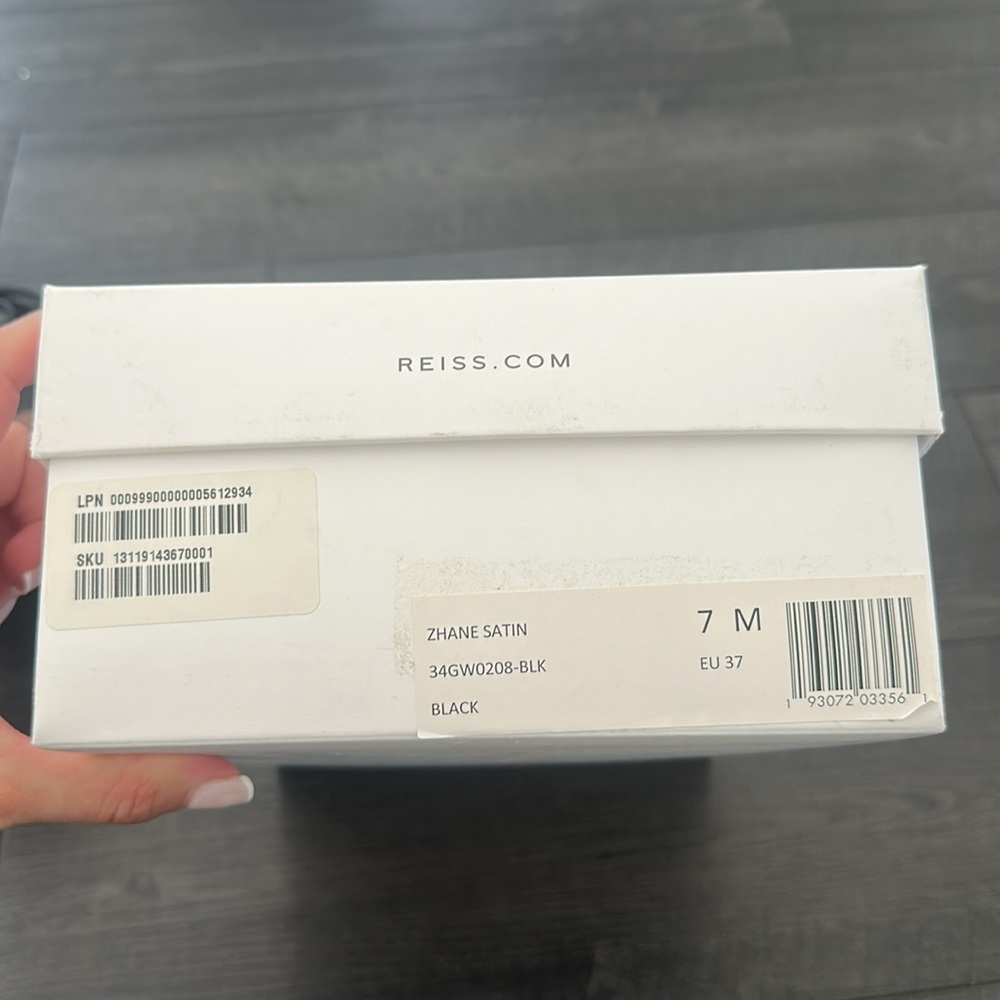 Reiss Black Satin Zhane Heels - Picture 10 of 16